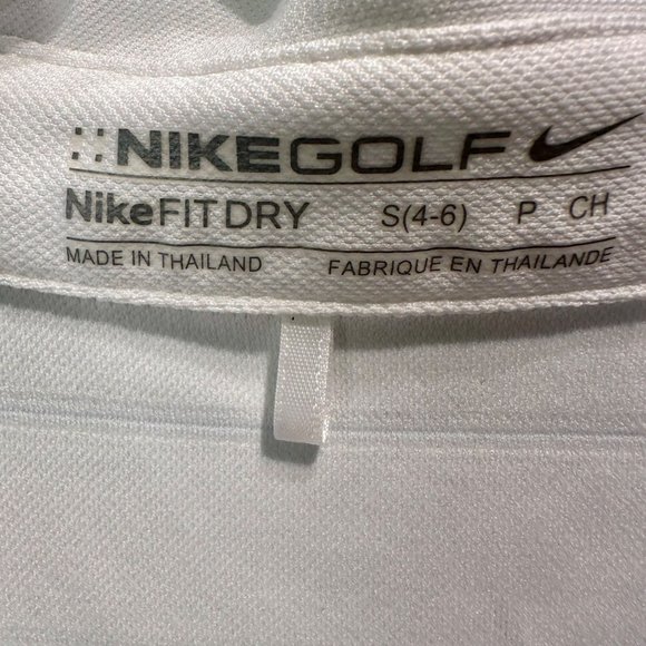 Nike Golf Size Small 4 6 Fit Dry Dri sleeveless Polo Tank Tennis White Blue - Picture 6 of 16
